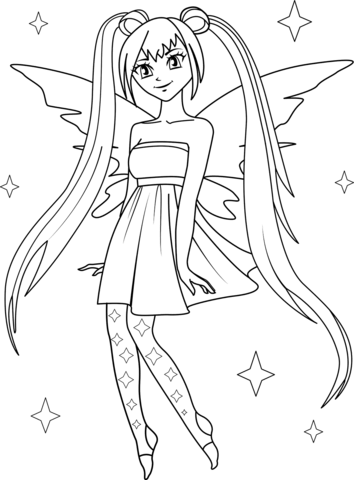 Anime Fairy Coloring Page